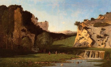 風景 Painting - ルールマランの川渓谷の風景 ポール・カミーユ・ギグー山
